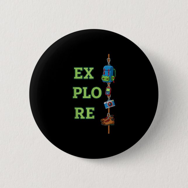 Explore outdoor adventure hiking climbing rope button (Front)