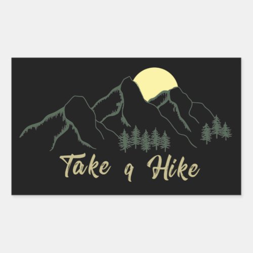 explore outdoor hike rectangular sticker