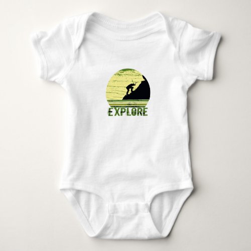 Explore outdoor hiking logo for hikers baby bodysuit