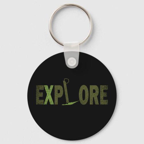 explore outdoor rock climbing keychain