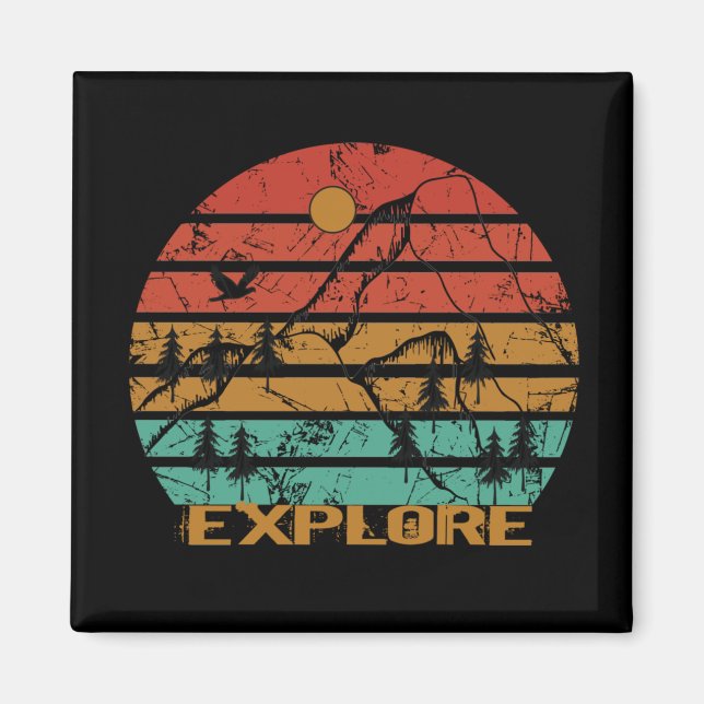 Explore outdoor vintage magnet (Front)