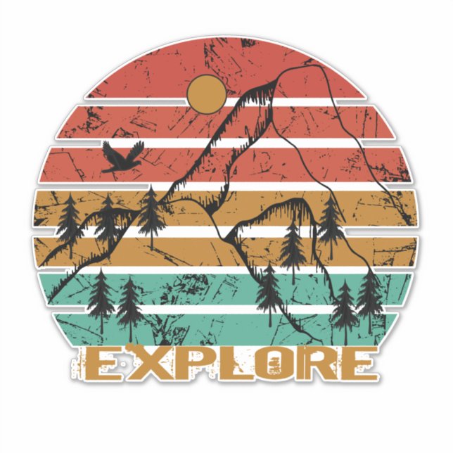 Explore outdoor vintage sticker (Front)