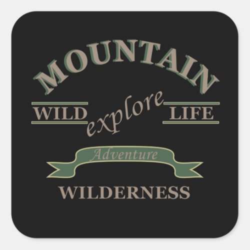 explore outdoor wild life vintage square sticker