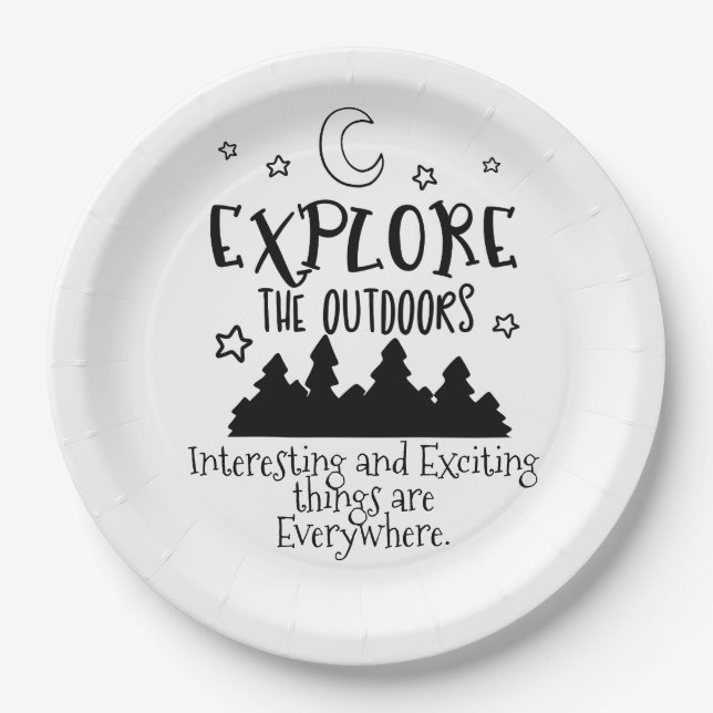 Explore Outdoors Customizable Paper Plates (Front)
