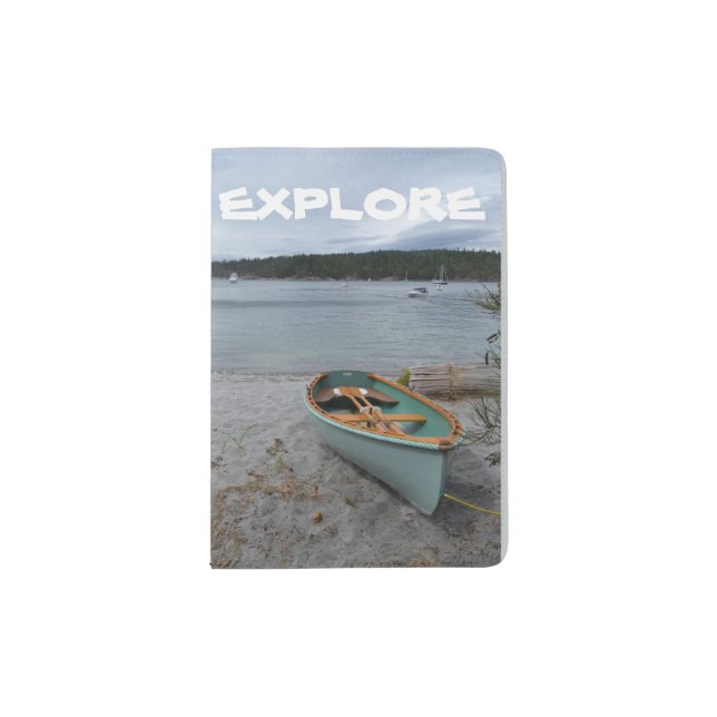 "Explore" Passport Holder with Row Boat (Front)