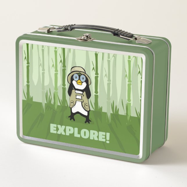 Explore! Penguin Metal Lunch Box (Front)