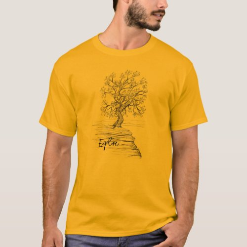 Explore Pinyon Pine Tree Canyon Mountains Ink Art T_Shirt