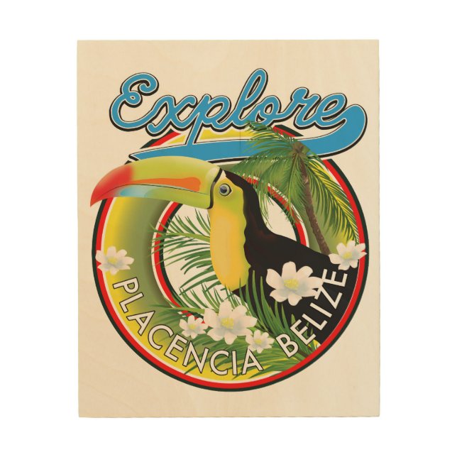 Explore Placencia Belize travel logo Canvas Print  (Front)