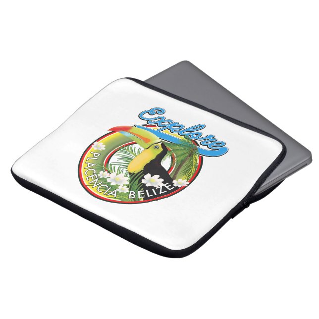 Explore Placencia Belize travel logo Canvas Print Laptop Sleeve (Front Top)