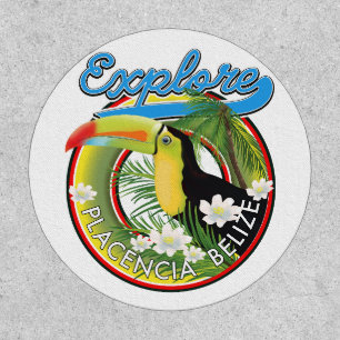 Explore Placencia Belize travel logo Canvas Print Patch