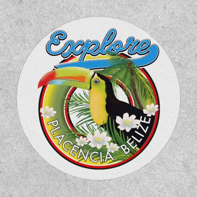 Explore Placencia Belize travel logo Canvas Print  Patch (Front)
