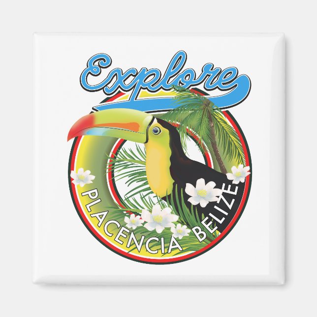 Explore Placencia Belize travel logo Magnet (Front)