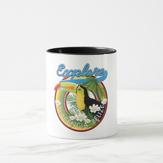 Explore Placencia Belize travel logo Mug (Center)