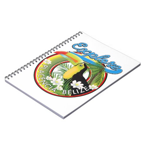 Explore Placencia Belize travel logo Notebook