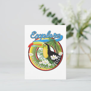 Explore Placencia Belize travel logo Postcard