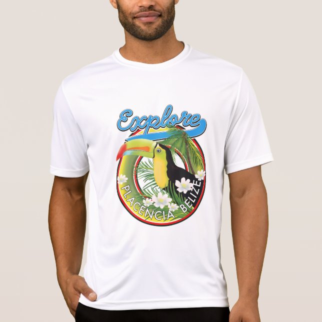 Explore Placencia Belize travel logo T-Shirt (Front)