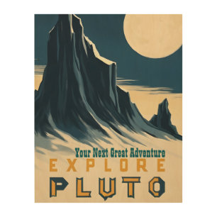 Explore Pluto Vintage Travel Poster - Retro Space