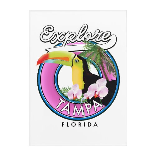 Explore Tampa Florida retro logo Acrylic Print