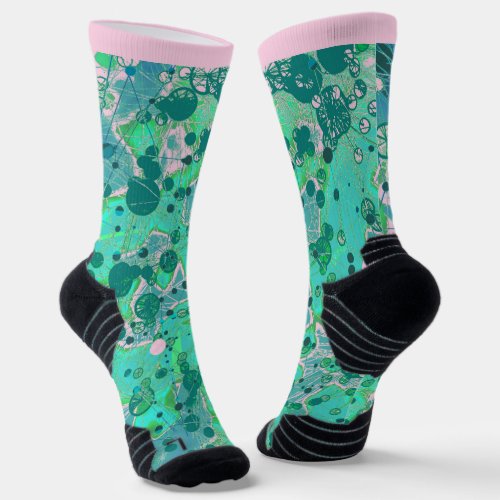 Explore Teal Abstract Design Socks