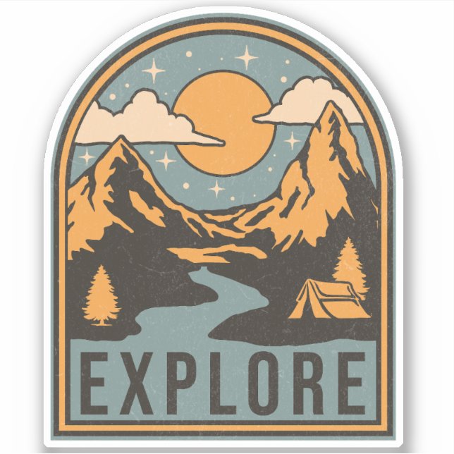 Explore text design sticker (Front)