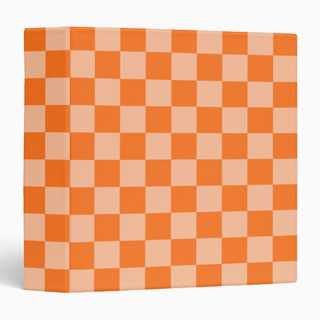 Explore the Beauty of Orange Checkerboard 3 Ring Binder (Front/Spine)