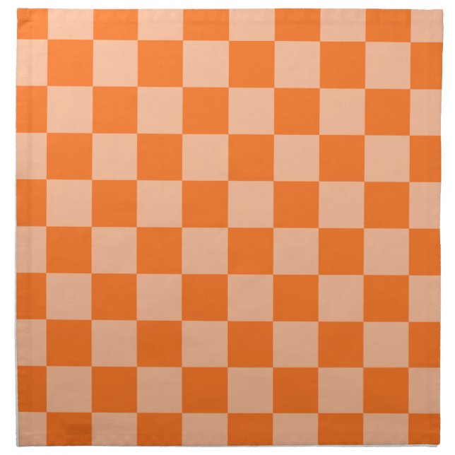 Explore the Beauty of Orange Checkerboard Cloth Napkin (Front)