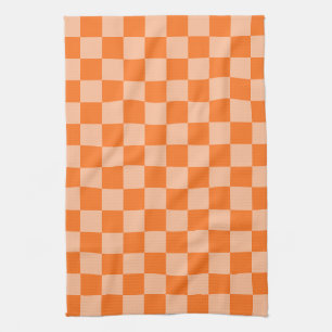 Explore the Beauty of Orange Checkerboard Kitchen Towel