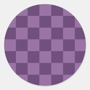  Explore the Beauty of Purple Checkerboard Pattern Classic Round Sticker