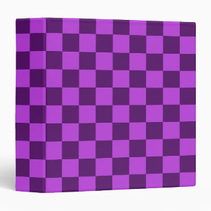  Explore the Boldness of Purple Checkerboard  3 Ring Binder