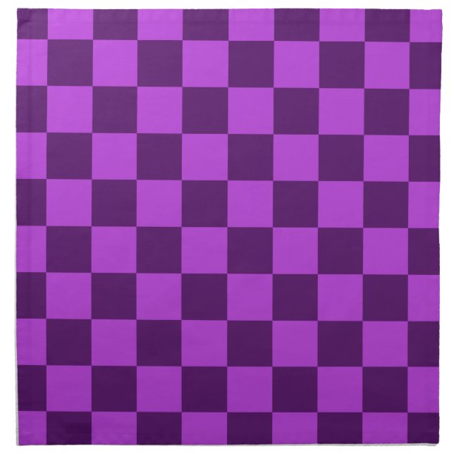  Explore the Boldness of Purple Checkerboard  Cloth Napkin (Front)