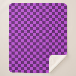 Explore the Boldness of Purple Checkerboard Sherpa Blanket