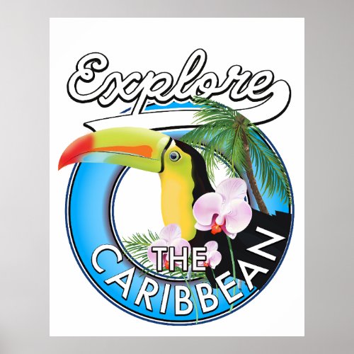 Explore the Caribbean travel patch Poster