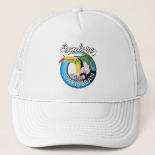 Explore the Caribbean travel patch. Trucker Hat