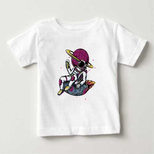 Explore the Cosmos in Style Colorful  Baby T_Shirt