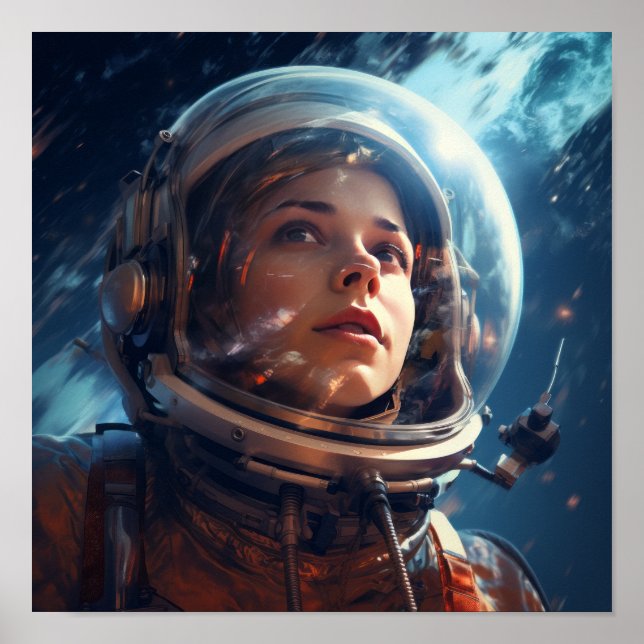 Explore the Cosmos with our Captivating Astronaut  Poster (Front)
