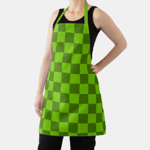 Explore the Elegance of Green Checkerboard Pattern Apron