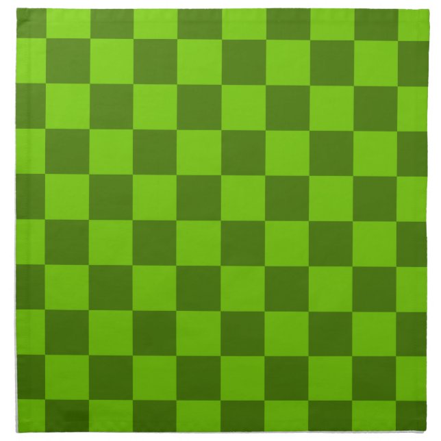 Explore the Elegance of Green Checkerboard Pattern Cloth Napkin (Front)