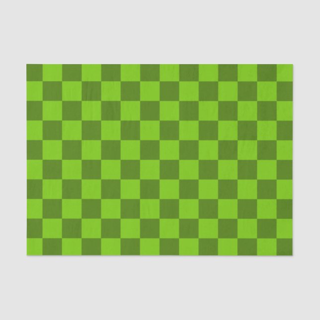 Explore the Elegance of Green Checkerboard Pattern Tissue Paper (Front)