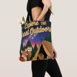 Explore the Great Outdoors Camping Scene Tote Bag