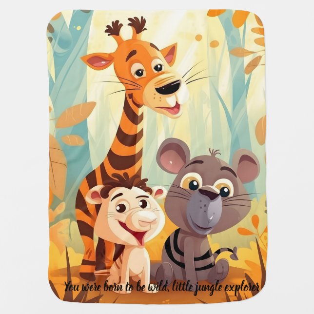 Explore the Jungle Baby Blanket (Front)
