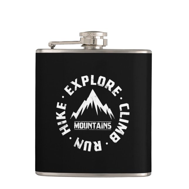 Explore The Mountains Flask (Front)