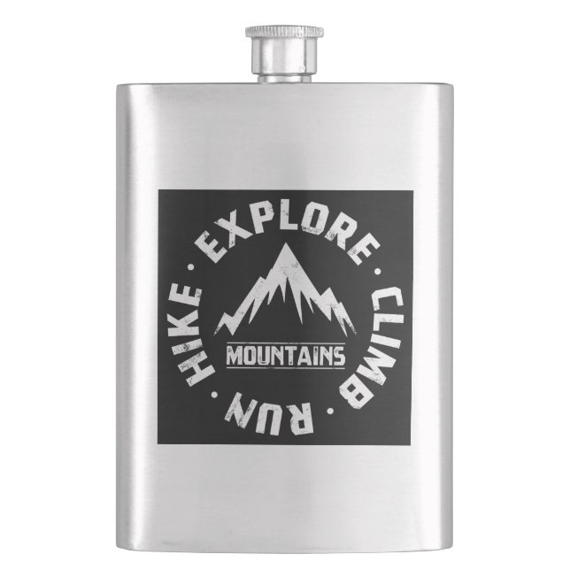 Explore The Mountains Flask (Front)