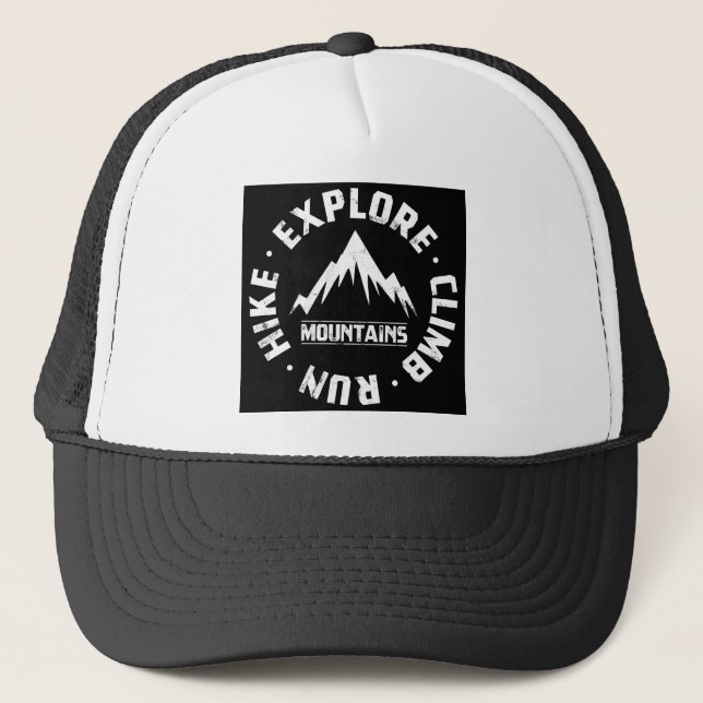 Explore The Mountains Trucker Hat (Front)