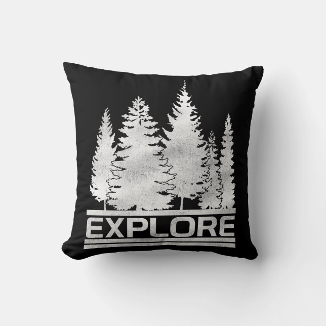 Explore the Nature Woods Throw Pillow (Front)