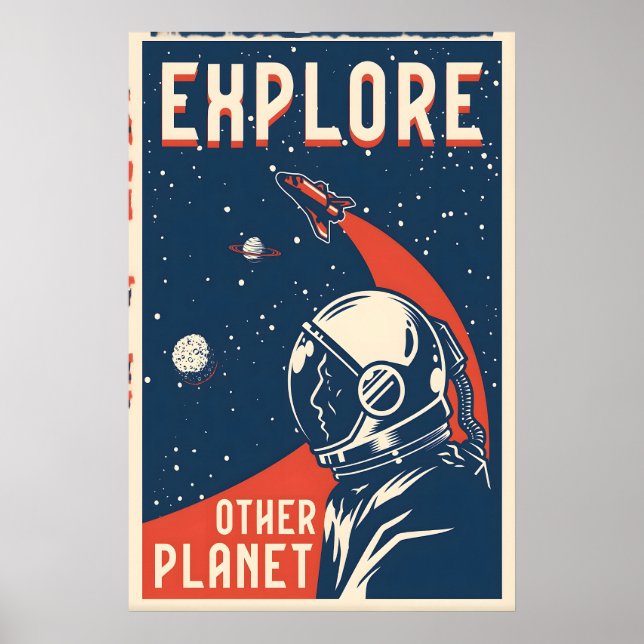 Explore the Other Planet Space Travel Poster Print (Front)