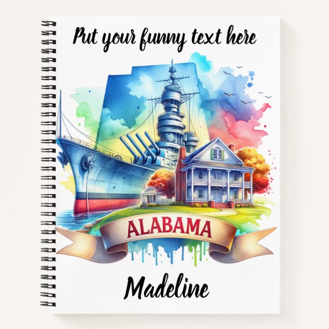 Explore the rich history and beauty of Alabama Notebook (Front)