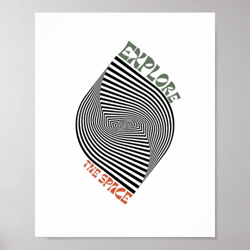 Explore The Space Optical Illusion Fingerprint T_S Poster