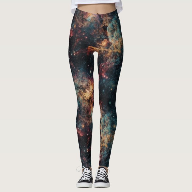 Explore the Universe in Style with Galaxy Leggings (Front)