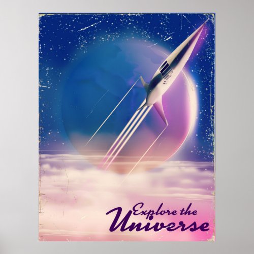 Explore the Universe Vintage space poster