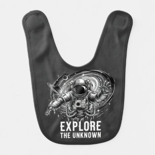 Explore The Unknown Astronaut T-Shirt Space Gala Baby Bib